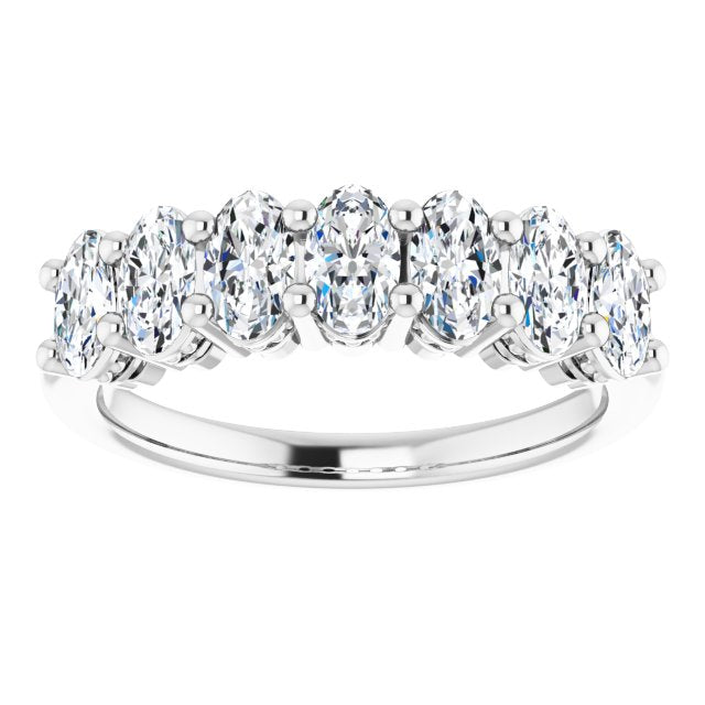 1.47 ct. Oval Cut Diamond Wedding Band 7 Stone Anniversary Ring-VIRABYANI